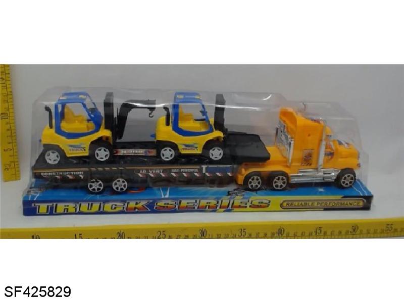喷漆镀座惯性平板车载2只工程车