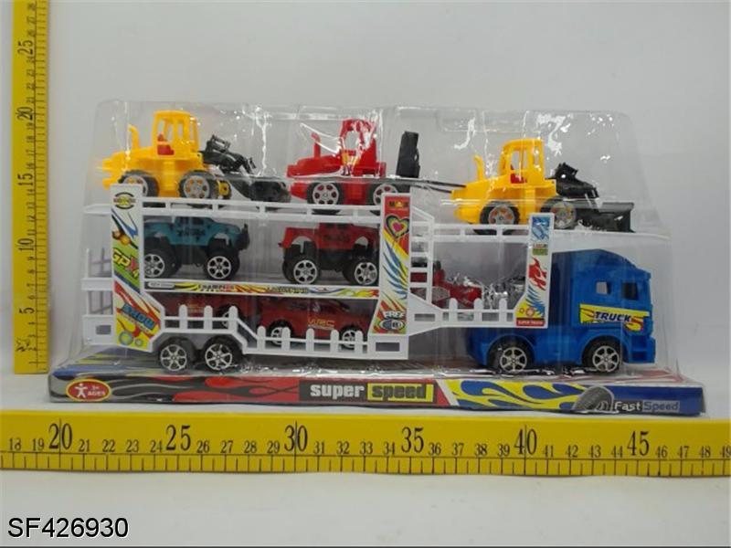 惯性三层车载3只工程车+5只车仔
