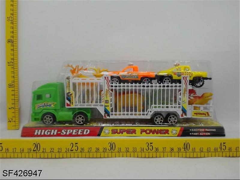 惯性双层车载2只警车+4只动物