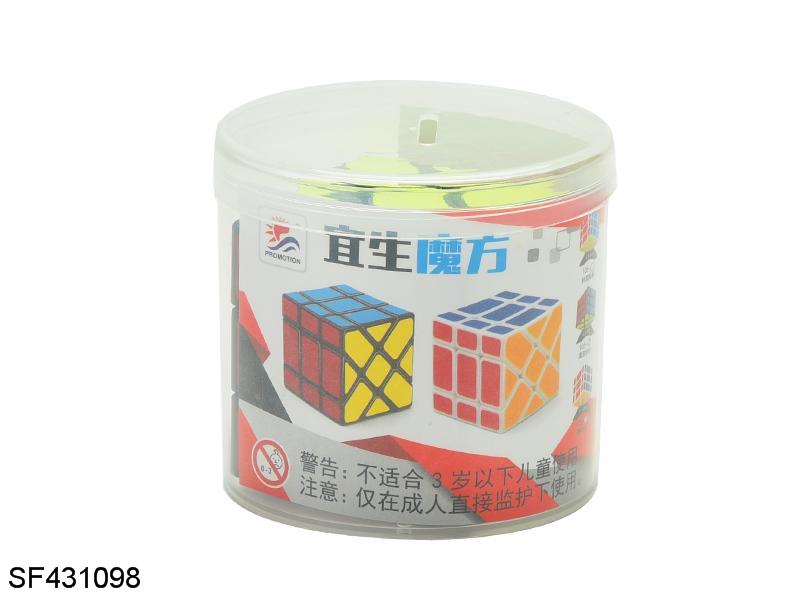 移棱黑底荧光贴纸魔方