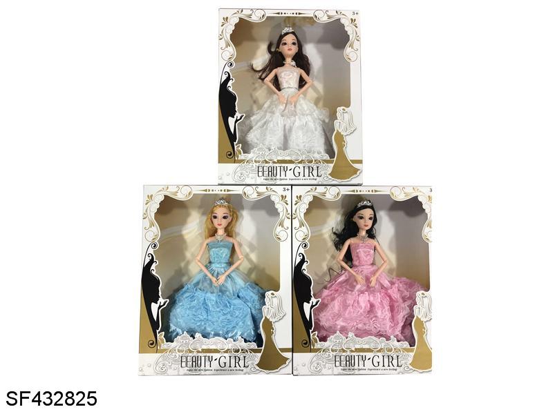 11寸实身3D眼婚纱芭比