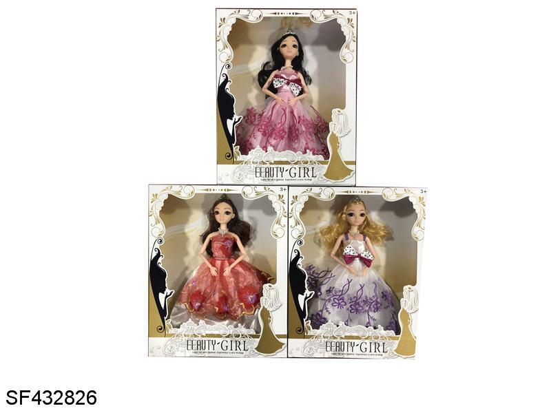 11寸实身3D眼婚纱芭比