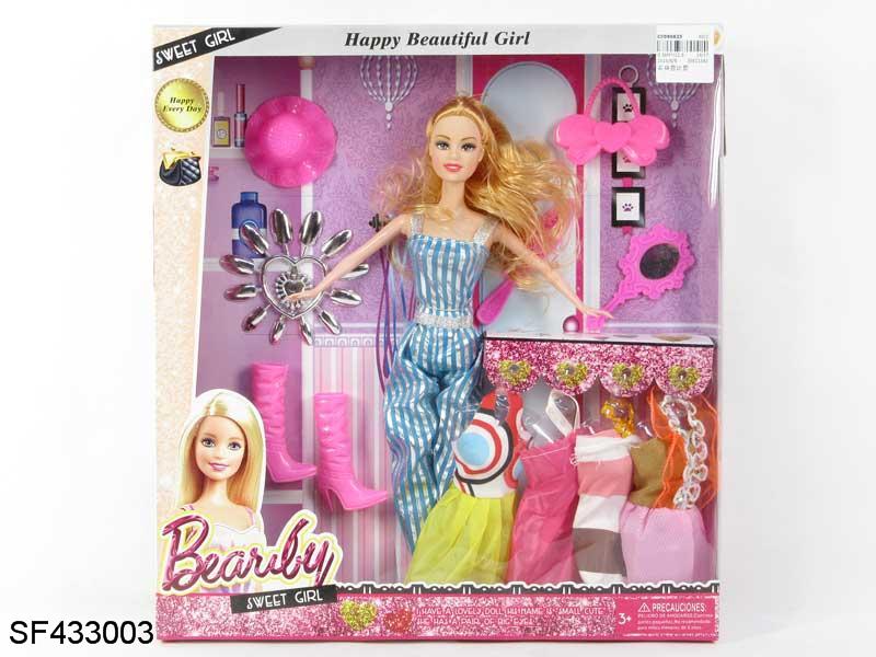 11.5寸实身芭比带配件衣服