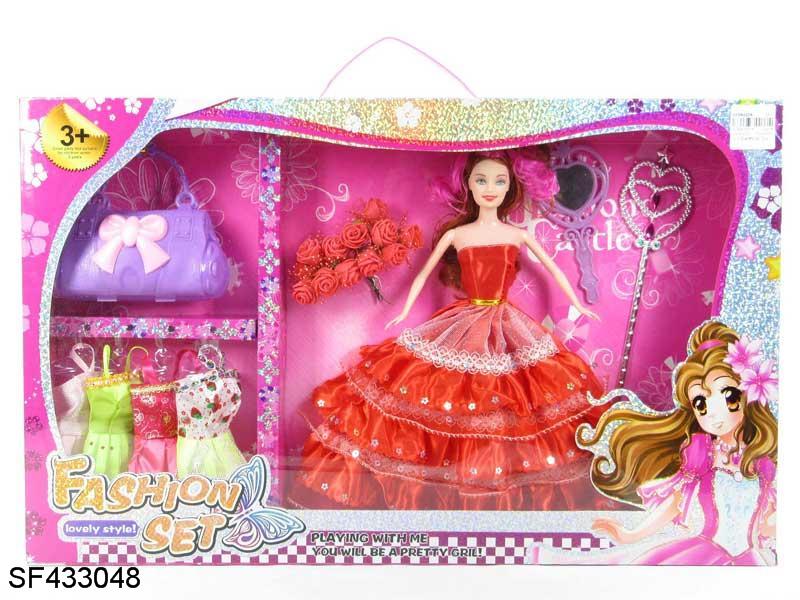 11.5寸实身婚纱芭比带配件衣服