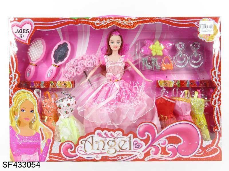 11.5寸实身婚纱芭比带配件衣服