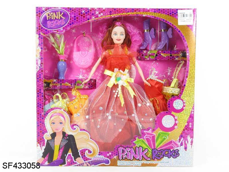 11.5寸实身婚纱芭比带配件衣服