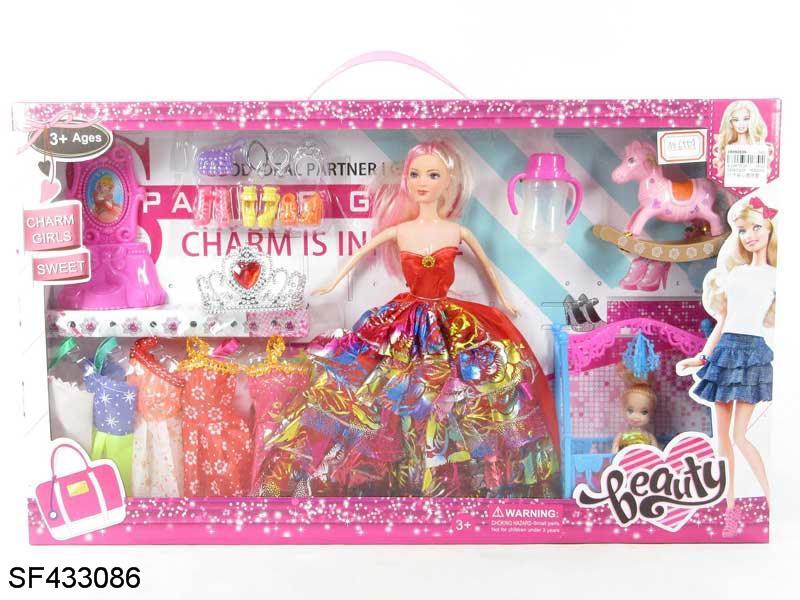 11.5寸实身婚纱芭比带衣服带配件