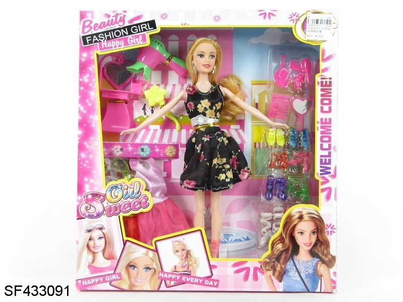 11.5寸实身时装芭比带衣服带配件