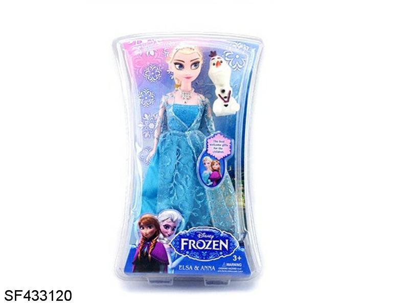 11寸实身冰雪芭比带雪宝项链