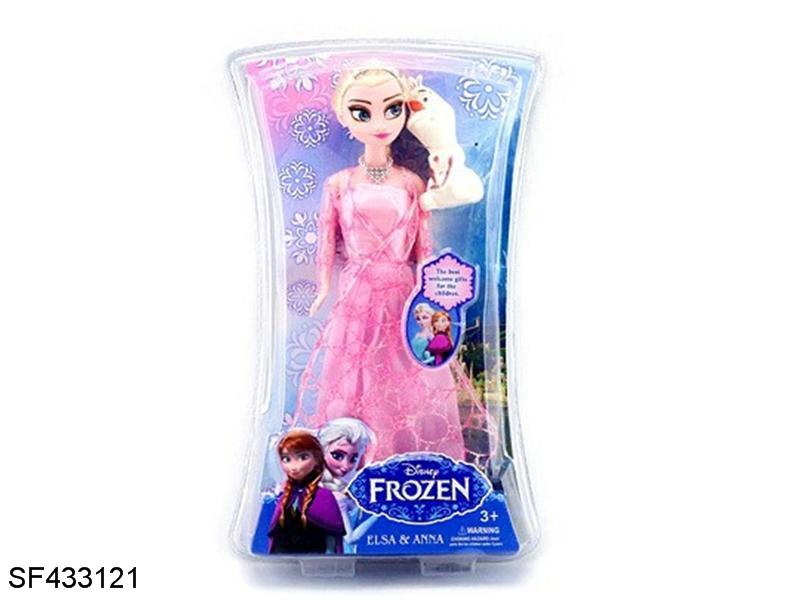 11寸实身冰雪芭比带雪宝项链