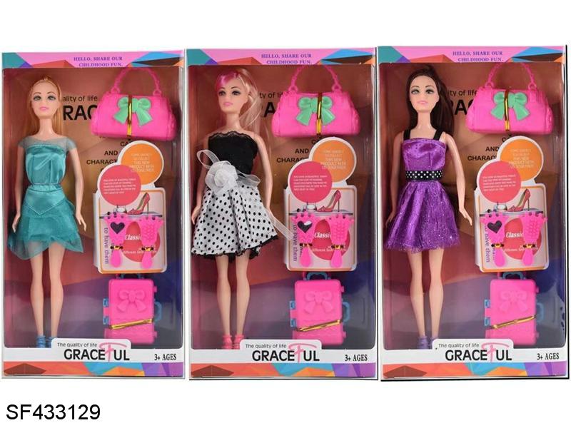 11.5寸少女配背包拉箱三款换装