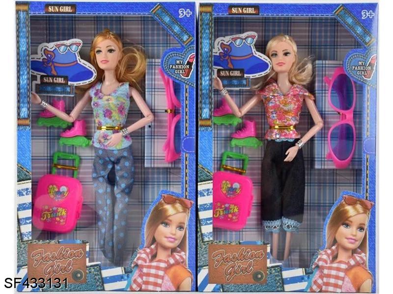 11.5寸11关节实身美女配梳镜套鞋二款混装