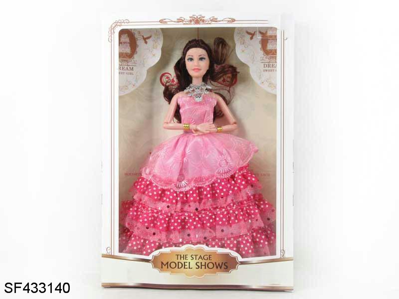 11.5寸12关节实身婚纱公主芭比大脚大手带手提包