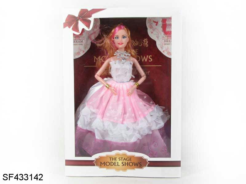 11.5寸12关节实身婚纱公主芭比大脚大手带手提包