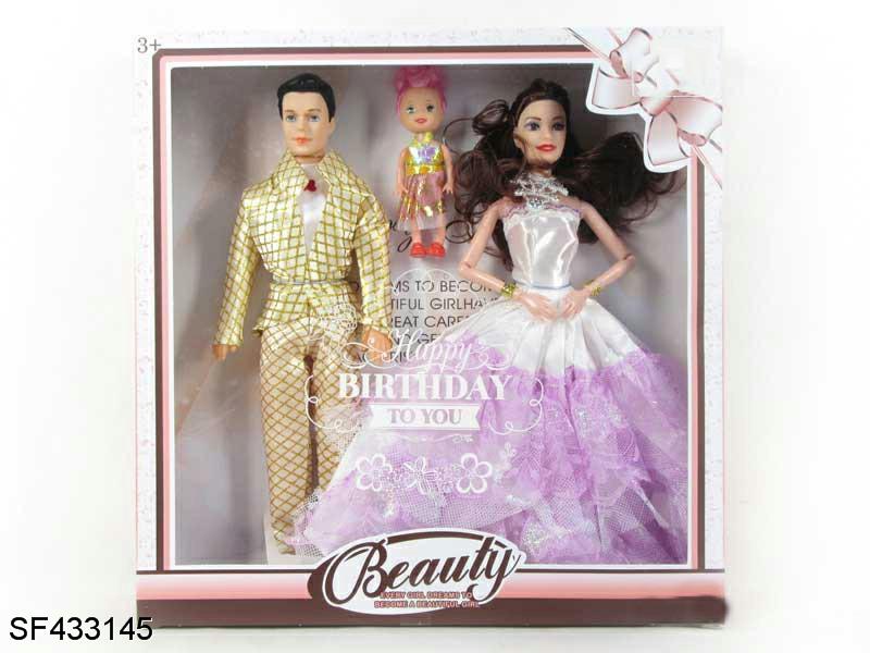 11.5寸12关节实身蝴蝶婚纱公主芭比大脚大手带手提包