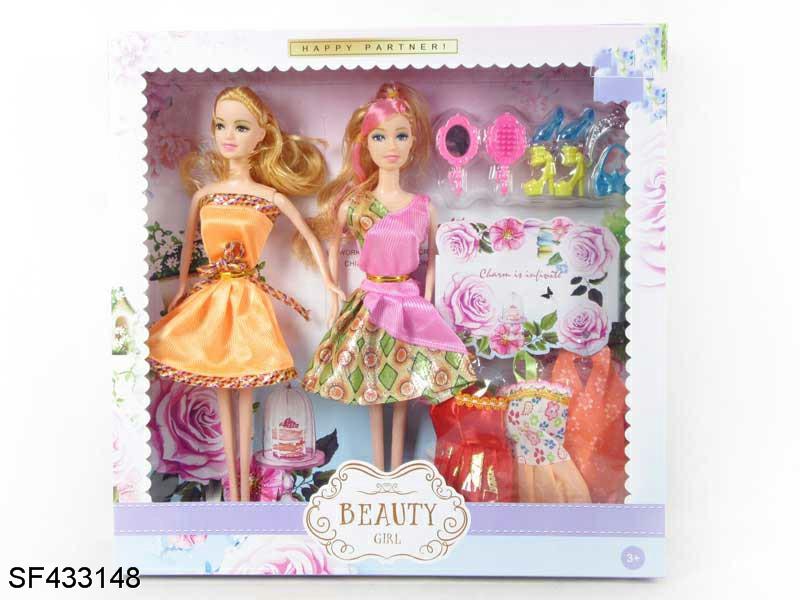 11.5寸实身时装公主芭比2款混装带鞋饰品和吊衣服