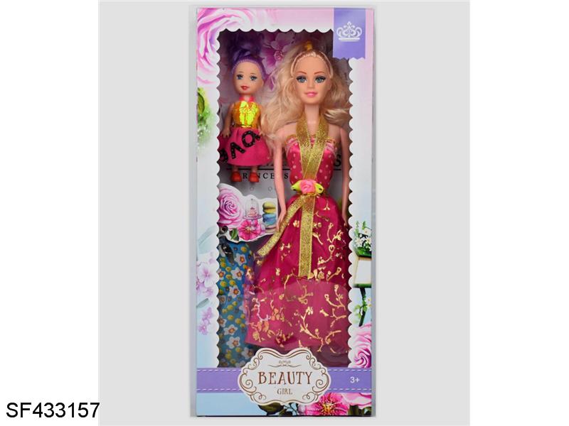 11.5寸实身时装公主芭比带三寸实身凯莉加衣服