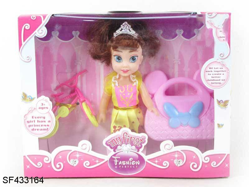 6寸实身迪士尼公主带单车带大包