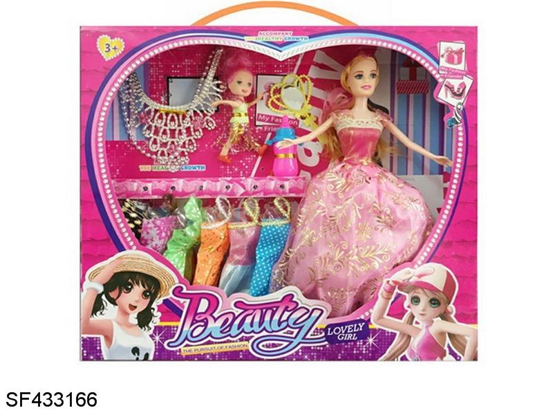 11.5寸实身芭比带3寸实身芭比带配件带衣服