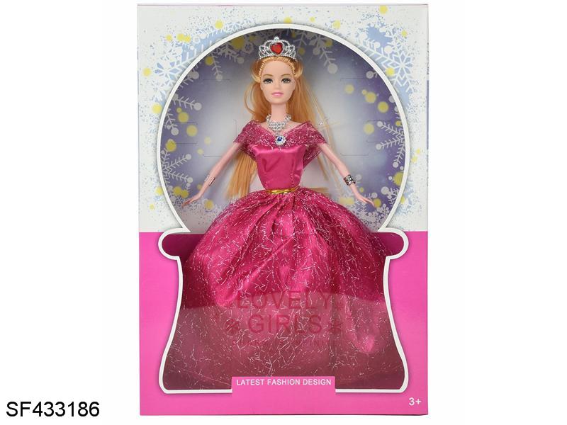 蕾丝11.5寸实身婚纱新娘带皇冠带耳环