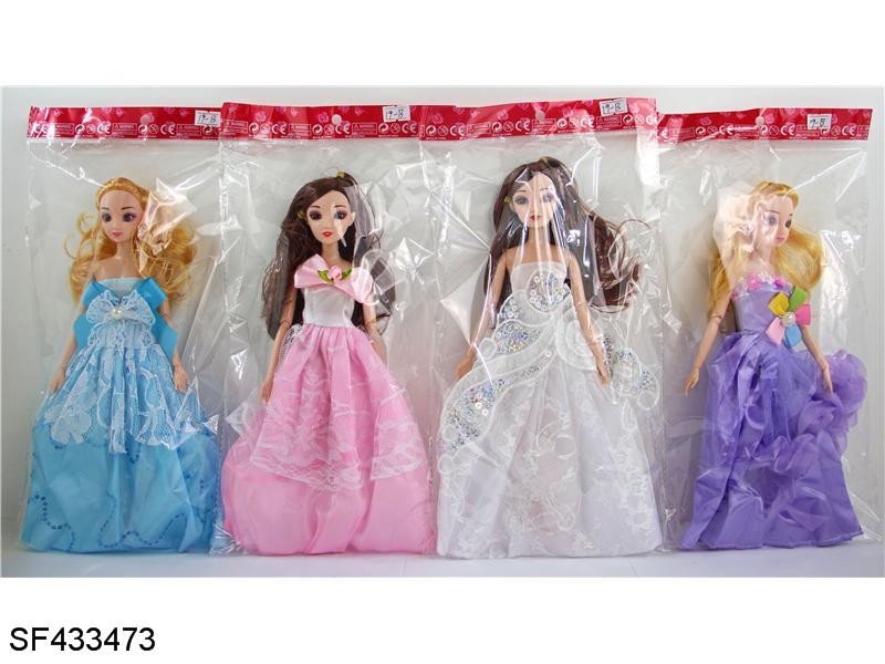 11.5寸9关节3D眼婚纱芭比(四款多色混装)