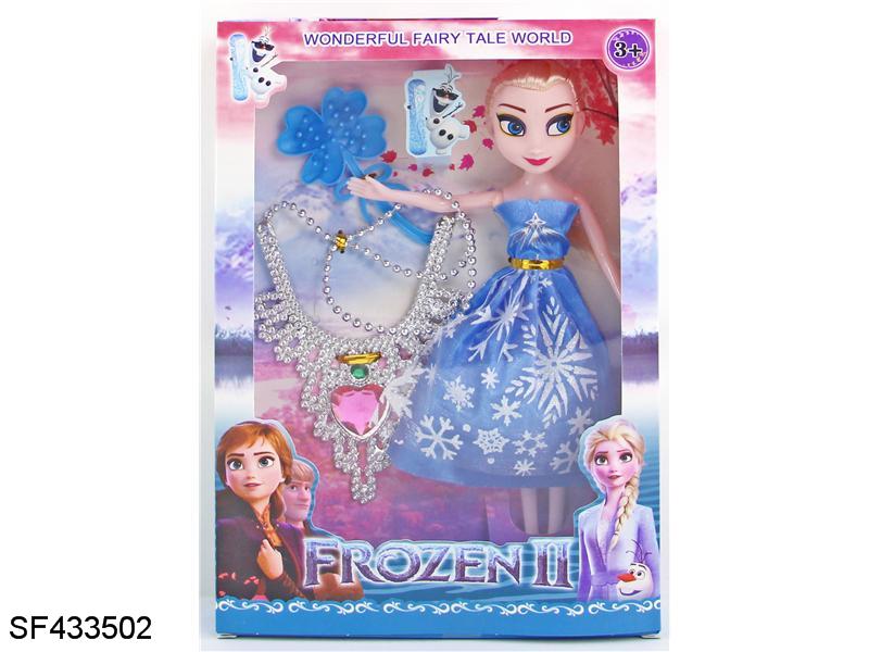 9寸5关节实心冰雪芭比娃娃