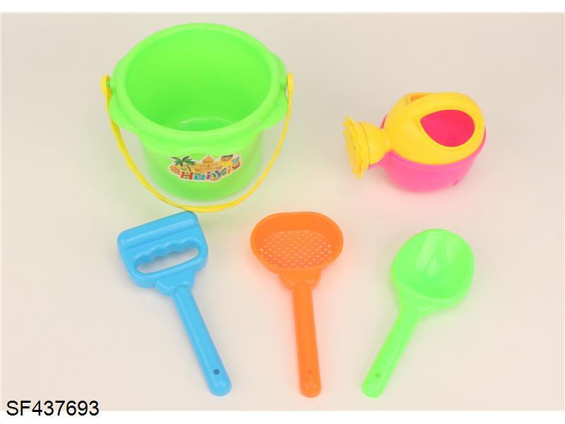 小圆桶沙滩工具组合(5件套)