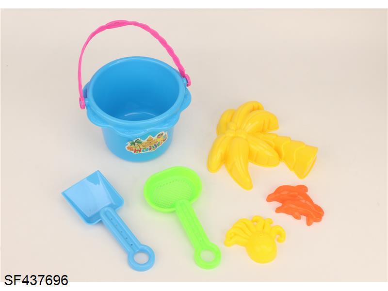 小圆桶沙滩工具组合(6件套)