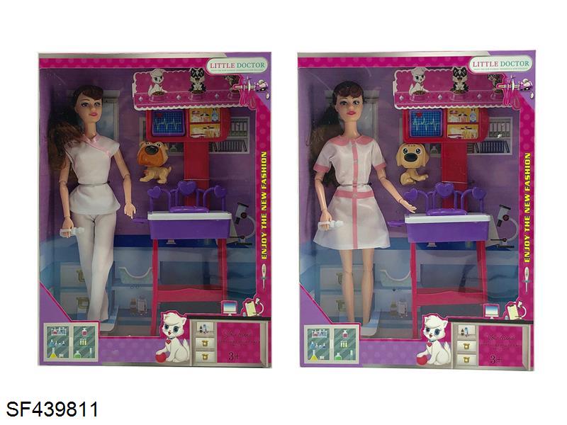 11.5寸宠物医生芭比娃娃套装(2款混装)