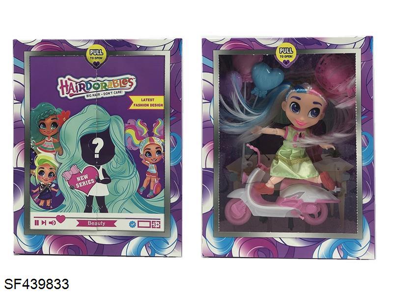 6寸实身带关节美少女娃娃带摩托