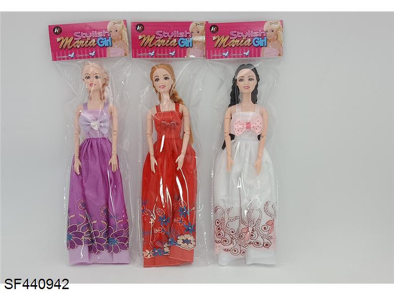 11.5寸多关节芭比娃娃(3款混装)