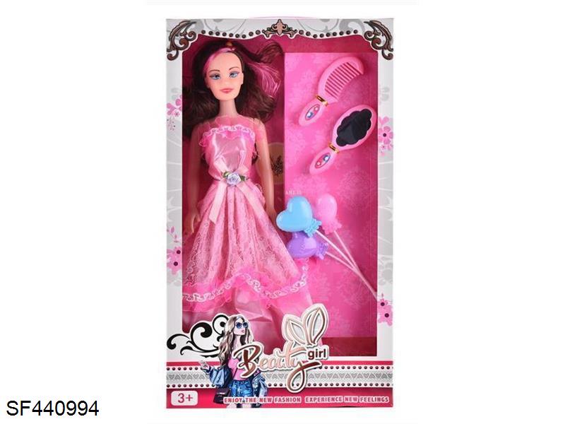 18寸婚纱芭比+气球裙装带音乐