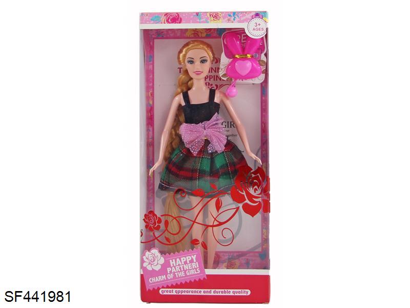 11.5寸5关节实心长头发芭比娃娃