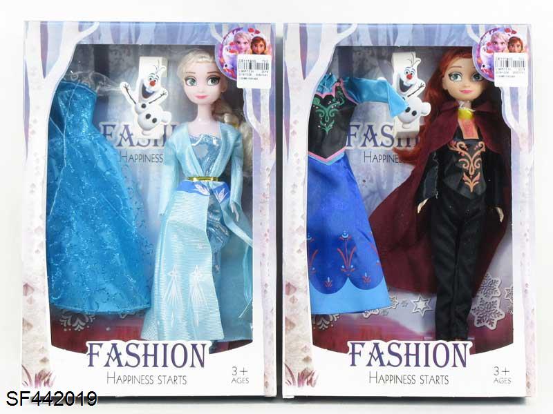 11.5寸实身冰雪芭比2款混装带一代衣服