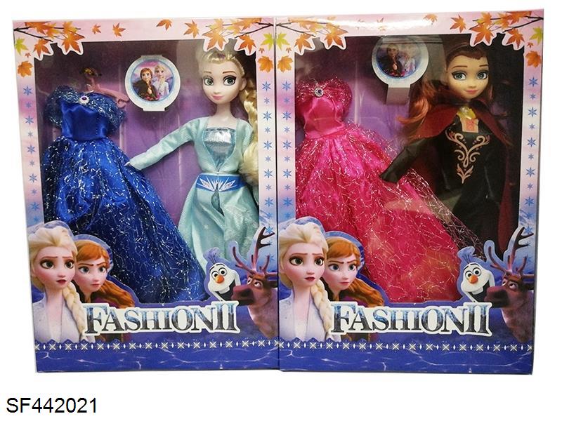 11.5寸实身冰雪芭比2款混装带晚礼服装