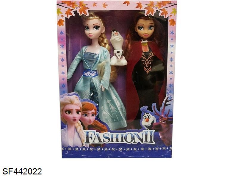 11.5寸实身冰雪芭比2款混装带雪宝