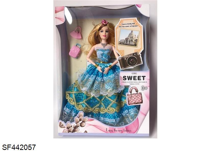 11.5寸12关节实身婚纱芭比带配件