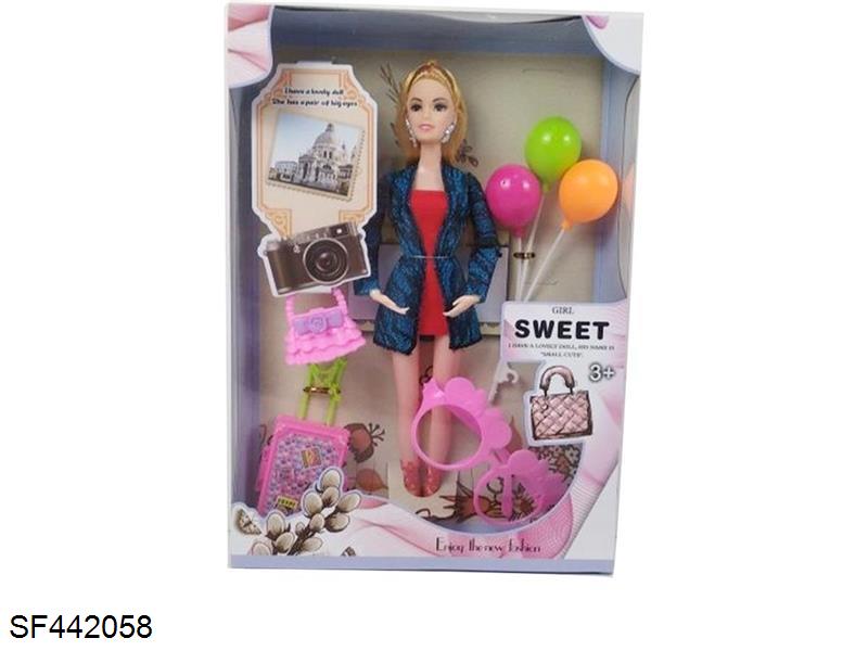 11.5寸12关节实身婚纱芭比带配件