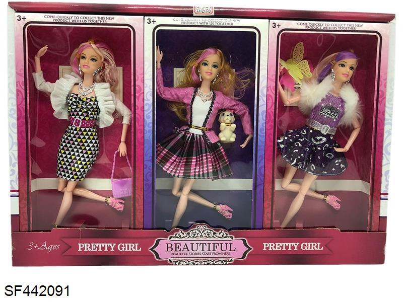 11.5寸9关节实身时装芭比3款6PC