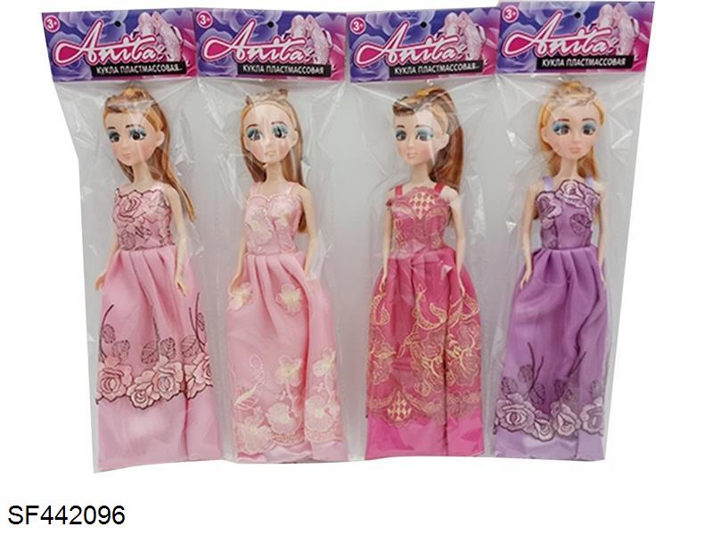 3只11.5寸实身长发公主芭比3款混装