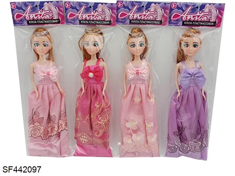 3只11.5寸实身长发公主芭比3款混装