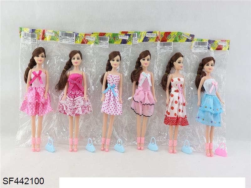6只11.5空身长发公主芭比6款混装