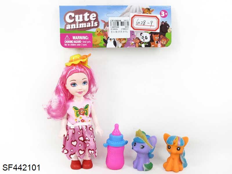 6寸实身小凯丽带搪胶小宠物带配件