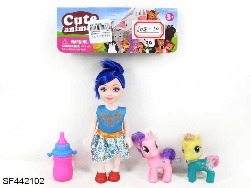 6寸实身小凯丽带搪胶小宠物带配件