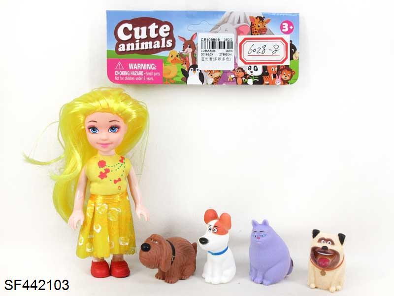 6寸实身小凯丽带搪胶小宠物带配件