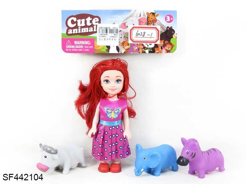 6寸实身小凯丽带搪胶小宠物带配件