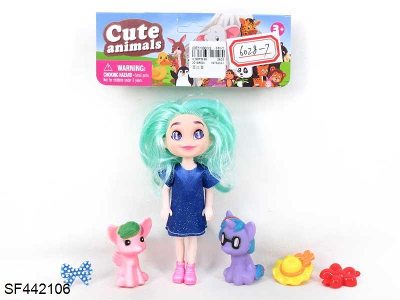 6寸实身小凯丽带搪胶小宠物带配件