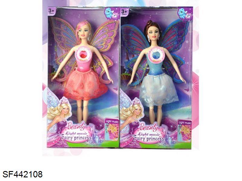 11.5寸实身蝴蝶公主芭比带灯光翅膀
