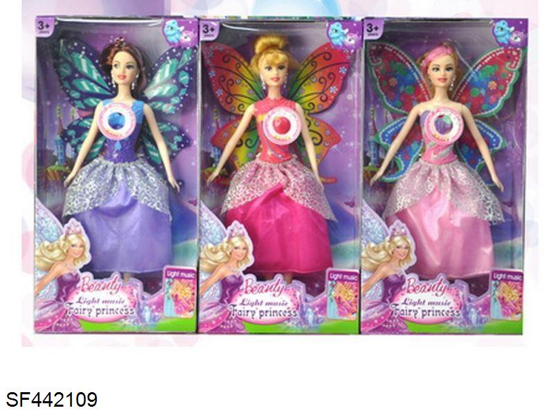 11.5寸实身蝴蝶公主芭比带灯光翅膀