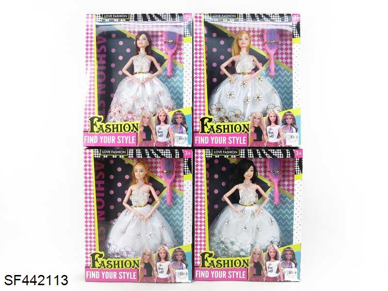 11.5寸12关节实身婚纱芭比带配件